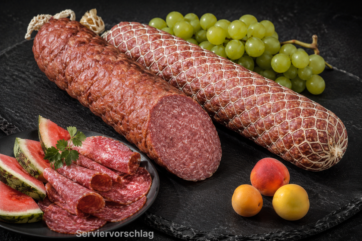 ganze salami aufbewahren Echte Salami nach Mailänder Art, halbes